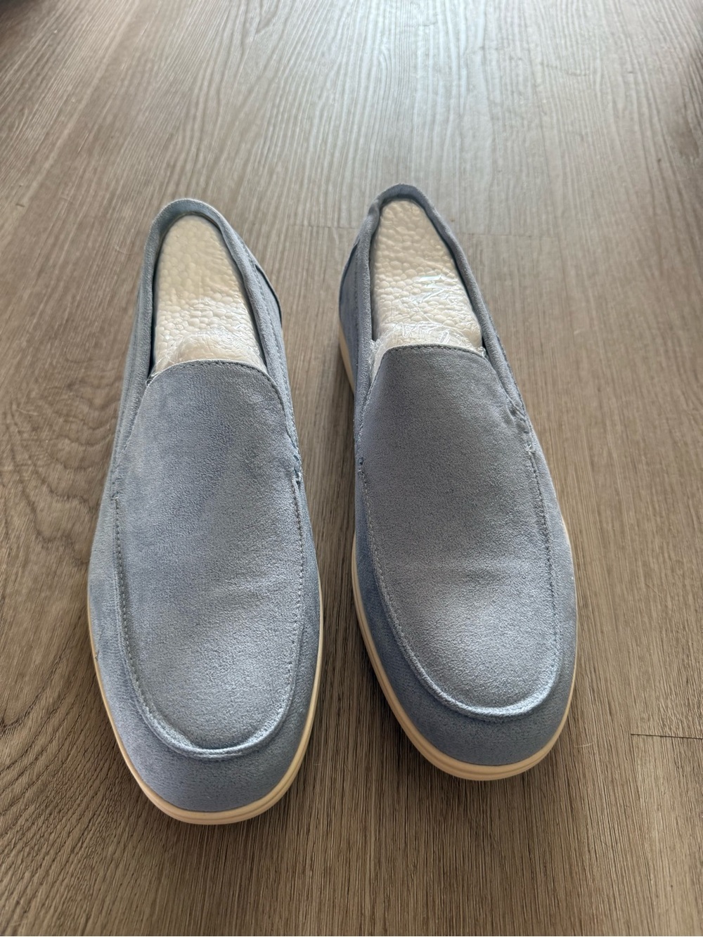 Old Money - Men's Light Blue Slip-On Suede Loafers